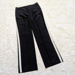Halogen Flowy Side Stripe Wide Leg Black & White Pants Size 2